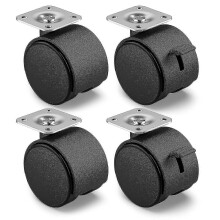 Lot de 4 roulettes de 40 mm pour meubles - Charge maximale de 100 kg avec freins et roues pivotantes