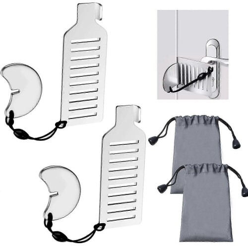 2-Pack Portable Door Locks - Travel Security Jammer