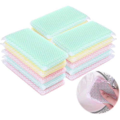 15-Pack Kitchen Sponges - Mesh Scrubbers Travel Size