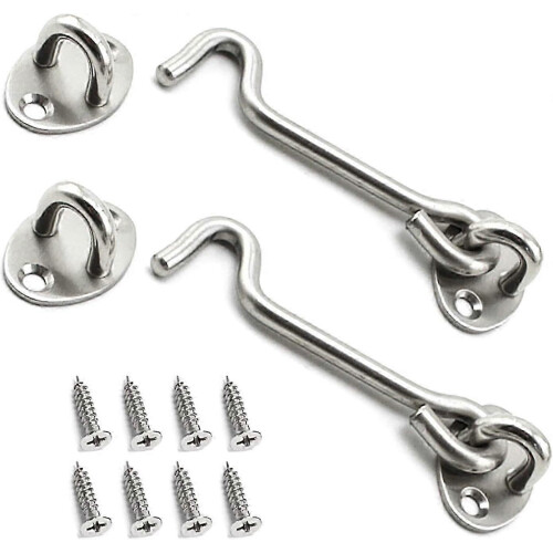Latch and Bolt, Stainless Steel, 200mm, Silver