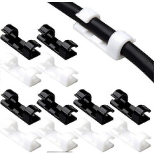 40 clips adhesivos para cables, clips autoadhesivos Motoko para sujetar cables, organizador de cables compatible con TV/cargador/coche/escritorio