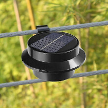Schwarze Solar-Zaunleuchten, Solar-Terrassenleuchten, kompatibel mit Garten-, Terrassen- und Hofzäunen