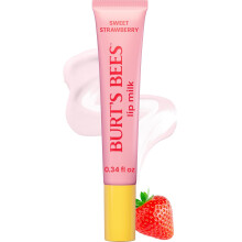 Burt's Bees Lip Milk, Daily Lip Moisturizer,Vitamin Enriched Moisturizing Lip Balm with Almond Milk and Jojoba Oil,1Tube, 0.34Fl Oz (Sweet Strawberry)