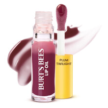 Burt's Bees Lip Oil Plum Twilight, Instant Hydration, Nourishes and Softens Lips, Sheer Wash of Color, High Shine Finish, 0.15 Ounce (Plum Twilight)