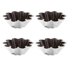 4Pcs Eggs Tart Molds Tiny Pie Tartlets Dessert Molds Aluminium Small Tart Pans Small Cupcakes Molds Bakings Cups Multicolor