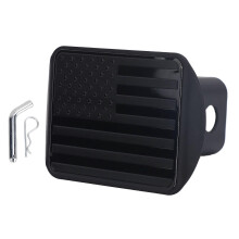 Trailer Hitch Cover 3D American Flag Square Mouth Trailer Receive Tube Protection Cap Universal compatible with Most Car