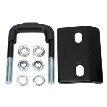Trekhaakspanner met anti-rammelklem van koolstofstaal met zinkcoating, zware stalen stabilisator, compatibel met 1,25 inch en 2 inch trekhaken, zwart.
