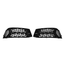 1 paar mistlampgrille-afdekkingen voor de voorbumper, zijgrillebeschermers, lampframe-afwerking 8V5807681M, glanzend zwart, compatibel met sedans