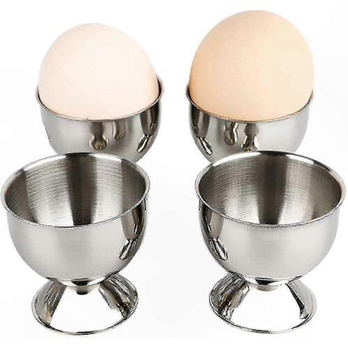 4-Pack Stainless Steel Egg Cups compatible with Duck and Chicken Eggs