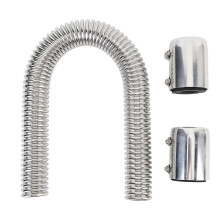 24in Stainless Steel Coolant Radiator Hose Kit Flexible Efficient Cooling Coolant Hose Kit compatible with 1 3/4in 1 1/2in 1 1/4in Hose Silver