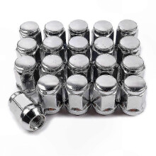 20er Packung verchromte Radmuttern, Gewinde 14x1,5, Größe 19 mm, Höhe 1,38 Zoll, 3/4 Zoll Sechskant, kompatibel mit verschiedenen Fahrzeugmodellen