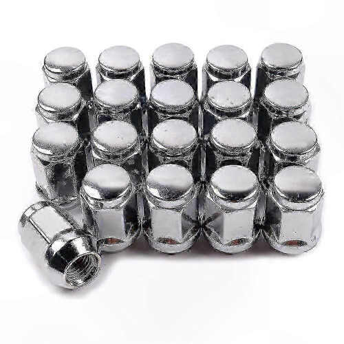 14X1.5 Thread 20-Pack Chrome Lug Nuts, 19mm Size, 1.38" Tall, 3/4" Hex, Compatible with Multiple Vehicle Models