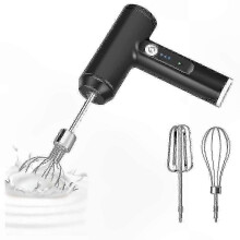 Batidora inalámbrica recargable con 3 velocidades, compatible con batido de claras de huevo y crema mediante alimentación USB.