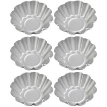6pcs Flower Shape Egg Tart Molds Reusable Non-stick Cupcake Muffin Baking Molds