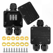 Waterdichte aansluitdoos, geschikt voor buitengebruik, IP68-gecertificeerd, 4-polige kabelconnector, geschikt voor kabels van 4 mm tot 12 mm.