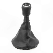 Black 6-Speed Gear Shift Knob with Lever Stick Gaiter Boot Cover compatible with Transport Vehicles 2005+