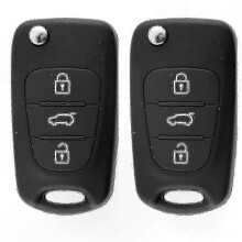 2 Pack Replacement Key Shell compatible with Kia Vehicles with 3 Buttons and Flip Design
