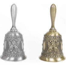 Juego de campanillas festivas, campanillas de llamada de aleación de zinc duraderas, ideales para eventos y celebraciones (paquete de 2).