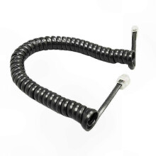 Oprolbare vaste telefoonkabel van 1,85 meter (6 ft), met 4P4C-connector, zwarte kabel, compatibel met bureautelefoons.