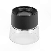 Lupa con aumento de 10X y diseño de ojo cilíndrico, compatible con la inspección de joyas.