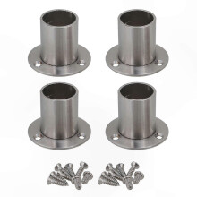 Stainless Steel Closet Rod Bracket Support compatible with 25mm Rods (Pack of 4)