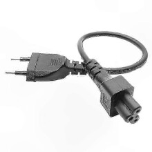 Câble d'alimentation C5 vers IEC320 à 2 broches, 10 A 250 V, noir - Compatible avec les normes européennes et japonaises