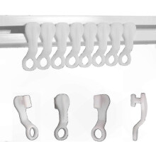 White Curtain Glider Hooks - 50 Pack compatible with Smooth Operation