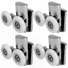 4er Packung 23 mm robuste Rollen aus Zinklegierung, kompatibel mit Schiebetüren für Duschen