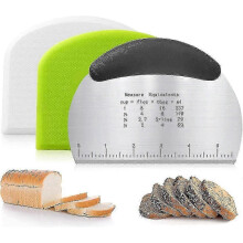 2025 3 Pieces Dough Cutter Dough Scraper Card, Stainless Steel Dough Cutter, Dough High Quality