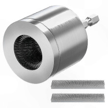 Herramienta de limpieza de tuberías de cobre con cepillo de repuesto y mango hexagonal compatible con taladros.