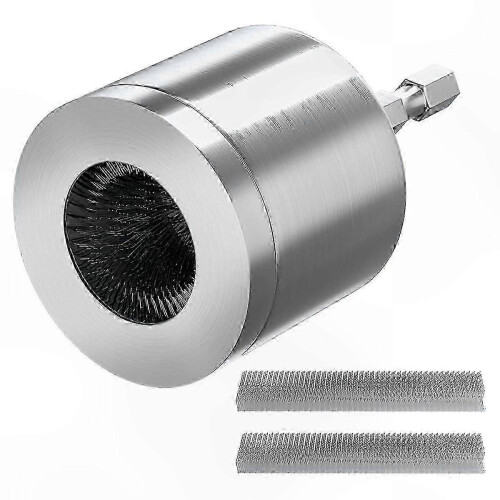 Copper Pipe Cleaning Tool with Brush Replacement and Hex Handle compatible with Drills