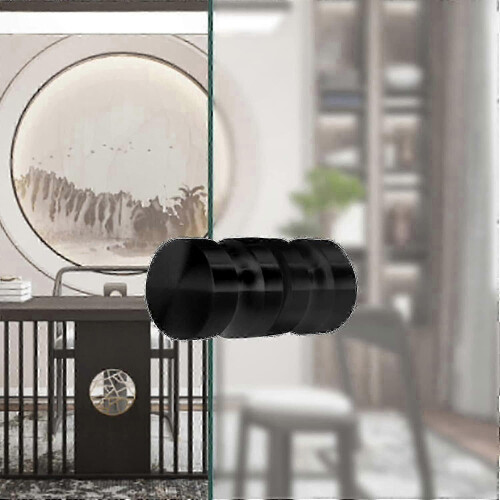 Black Bathroom Pull Handles, Glass Door Knobs, Back-to-Back Shower Door Knobs (2 Pack) 2