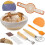 Bread Proofing Basket Set Trimming Knife Round Proofing Basket Egg Beater Dough Scraper Set 1