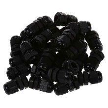 30 Stück PG7 wasserdichte Kabelverschraubungen, schwarz, kompatibel mit Kabeln mit 4-7 mm Durchmesser