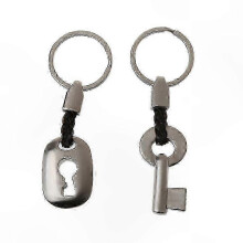 Leather Keychain Set with Lock and Key Design compatible with Couples Fashion Accessory