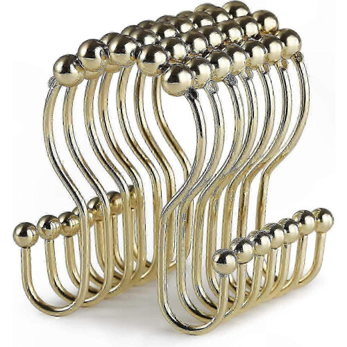 12-Pack Rust-Resistant Gold Shower Hooks compatible with Curtains