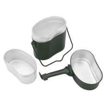 Multifunktionale, rutschfeste und langlebige Essgeschirr-Box aus lebensmittelechtem Aluminium (bis 180 C hitzebeständig)