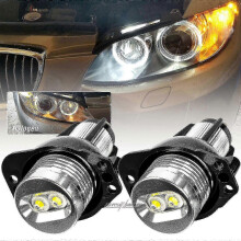 Xenon White LED Angel Eyes Halo Rings 6000K compatible with BMW E90 E91 Parking Lights 2PCS