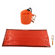 Mantas de emergencia portátiles impermeables, saco de dormir de supervivencia de emergencia compatible con camping al aire libre, color naranja.