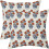 Conjunto de 2 capas de almofada em linho com estampa floral azul-marinho e laranja, 40x40cm (16x16 polegadas). 1