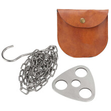 Outdoor Portable Triangular Hanging Pot Bracket Stainless Steel Multifunctional Picnic Ring Hook compatible with Outdoor