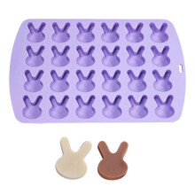 24 Cavity Easter Rabbit Silicone Mold DIY Cake Baking Mold for Making Chocolate Fondant Cupcakes Molds Nonstick Multicolor