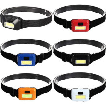 6er-Pack Stirnlampen mit superhellen COB-LEDs, ultraleichtem Stirnband, geeignet für Läufer, Camping, Wandern und Arbeiten