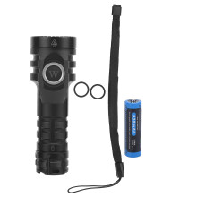 Wiederaufladbare Taschenlampe mit großer Leuchtweite, 5 Helligkeitsstufen, Dualschalter, USB-Ladefunktion und LED-Beleuchtung