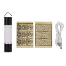 Campinglamp, uitschuifbaar, flexibel, retrostijl, waterdicht, aluminiumlegering, ophangbaar, zwart, draagbare buitenlantaarn, farao en kat