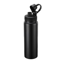 Thermosfles van 800 ml, roestvrij staal, vacuümfles, zwart, 27,5 x 8 cm