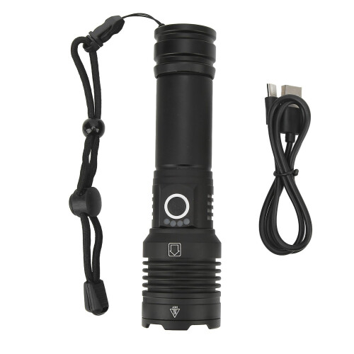 XHP50 LED Flashlight P50 Long Range Strong Light Torch Type C Charging Flashlight with Memory Function