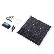 30W zonnepanelenset met dubbele USB- en DC-uitgang, zonnecellen en een 100A-controller, compatibel met auto-accu's en boten.