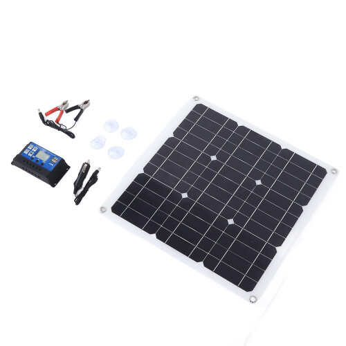30W Solar Panel Kit Dual USB DC Output Solar Cells 100A Controller compatible with Car Battery Boat