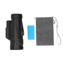 Telescopio monocular portátil 10x42 para exteriores, alta potencia, alta definición, óptico, negro.